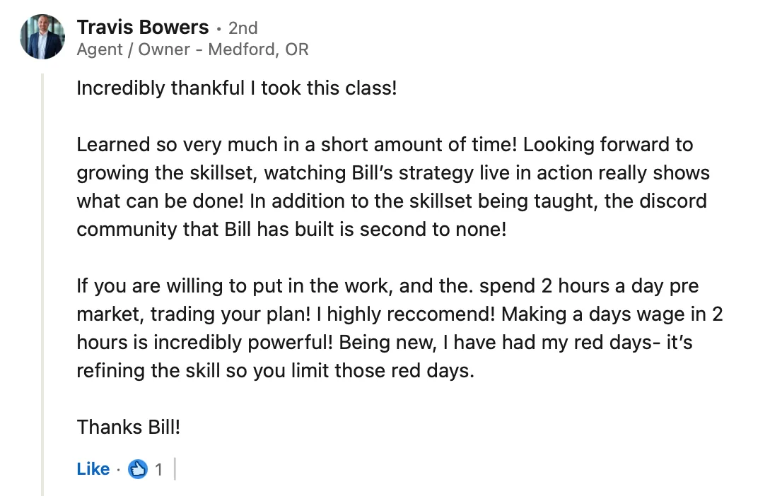 LinkedIn review screenshot