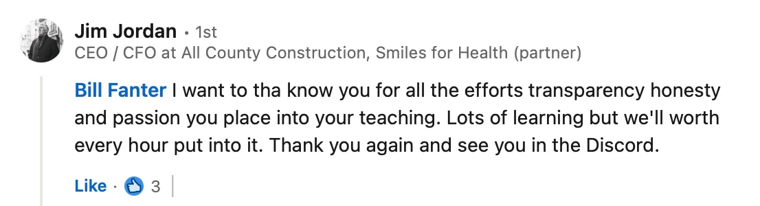 LinkedIn review screenshot