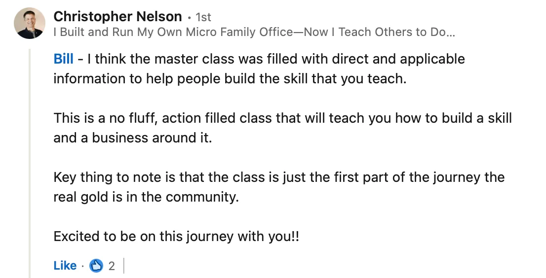 LinkedIn review screenshot