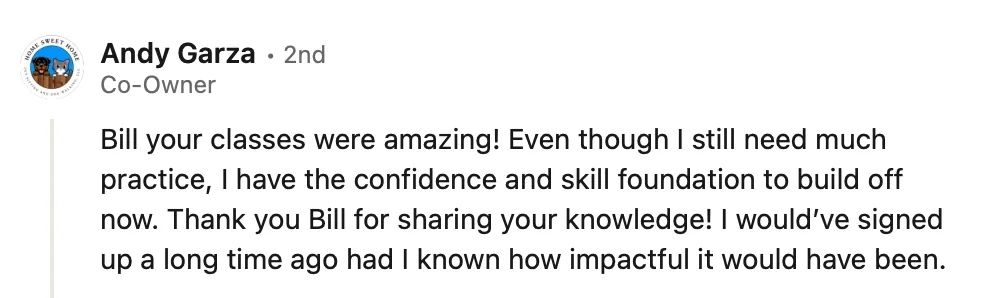 LinkedIn review screenshot